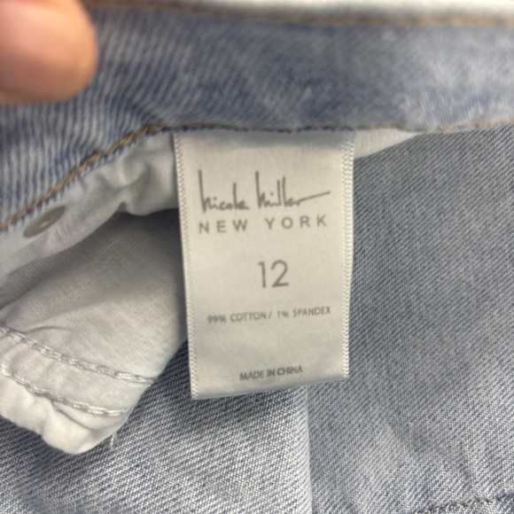 Womens Jean Shorts-NICOLE MILLER-blue stretch denim "Nomad Super High Rise"-12 - Picture 4 of 7
